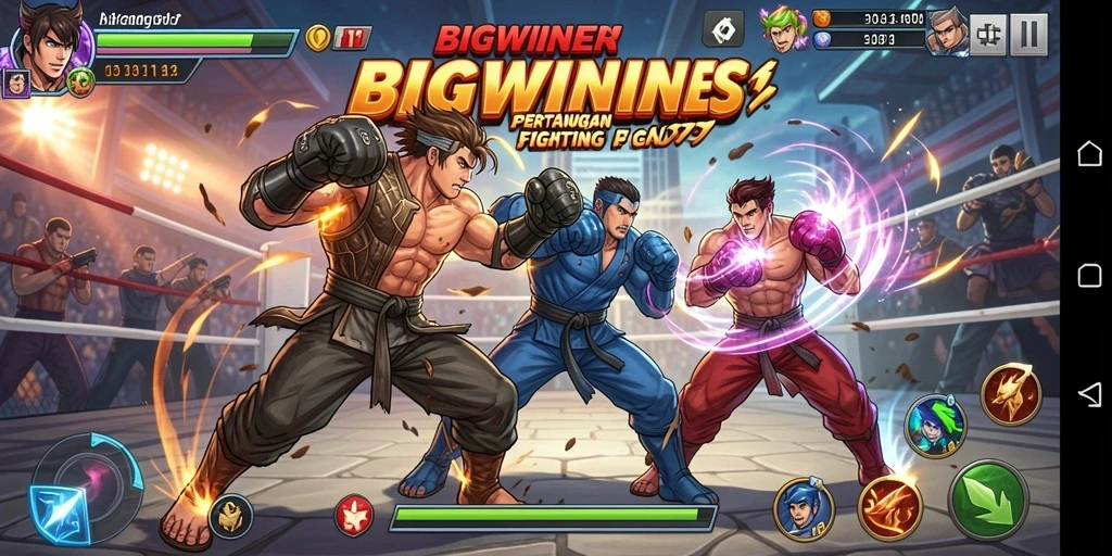 Tampilan gameplay seru saat pertarungan di BIGWINNER.