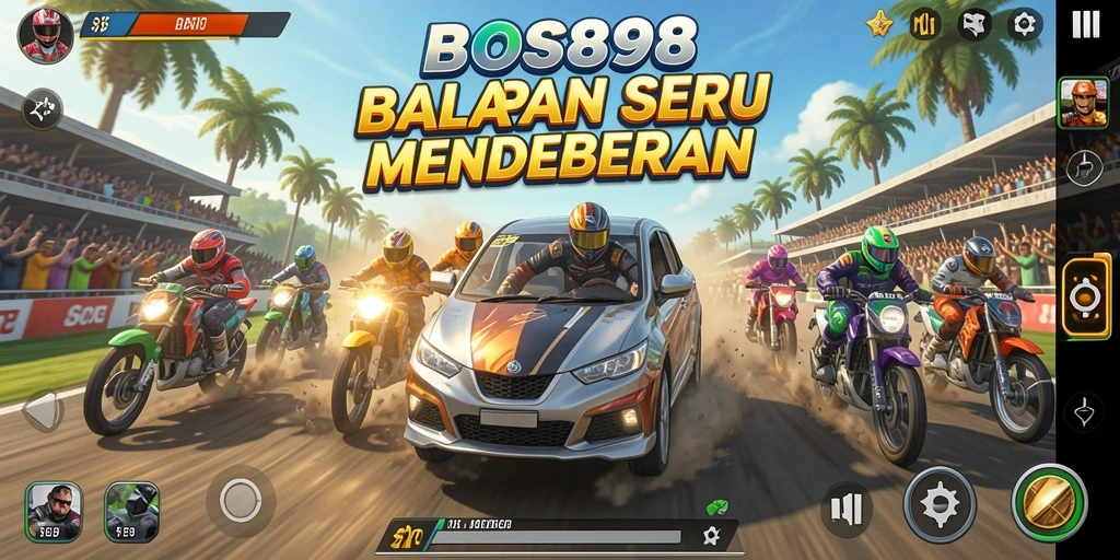 Gameplay seru dalam balapan yang penuh tantangan.