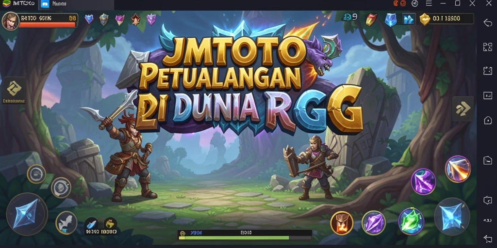 Tampilan gameplay mendebarkan dalam JMTOTO di dunia RPG yang luas.