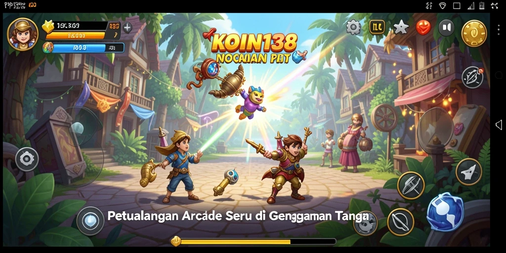 Tampilan gameplay KOIN138 yang seru dan menantang di level-level berbeda.