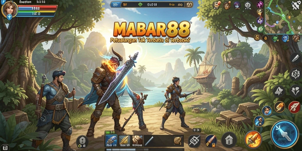 Tampilan gameplay MABAR88 yang menakjubkan di dunia terbuka.