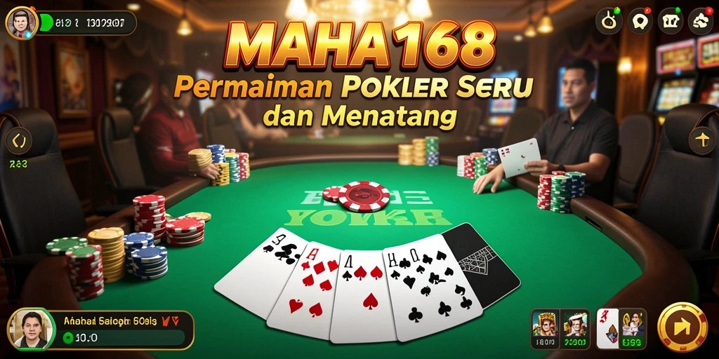 Tampilan menarik dari gameplay poker di MAHA168