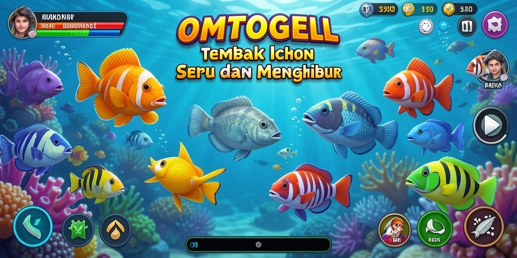 Tampilan gameplay seru dalam <strong>OMTOGEL</strong> dengan aksi menembak ikan.