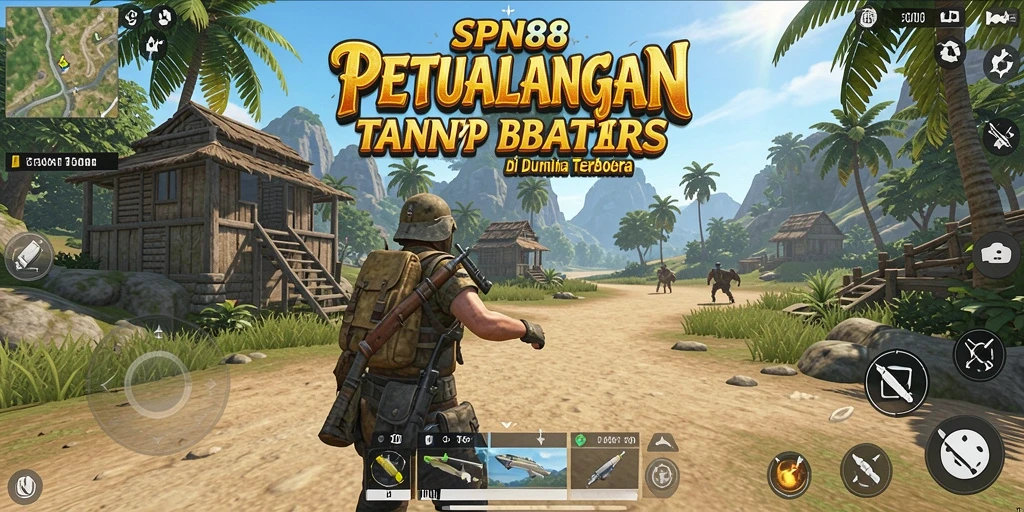 Screenshot gameplay SPN88 menampilkan eksplorasi dunia terbuka yang luas dan indah.