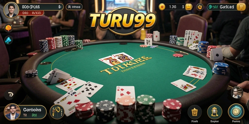 Tampilan gameplay Poker yang menarik di TURU99.
